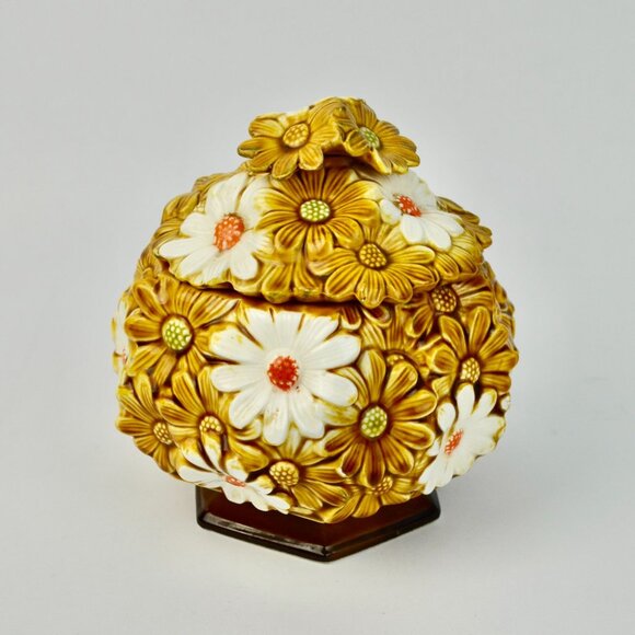 Fred Roberts Co. Daisy Round Cookie Jar Vintage - Picture 6 of 10